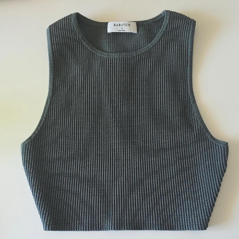 Babaton Charcoal Ribbed Tank Top - Picture 1 of 2